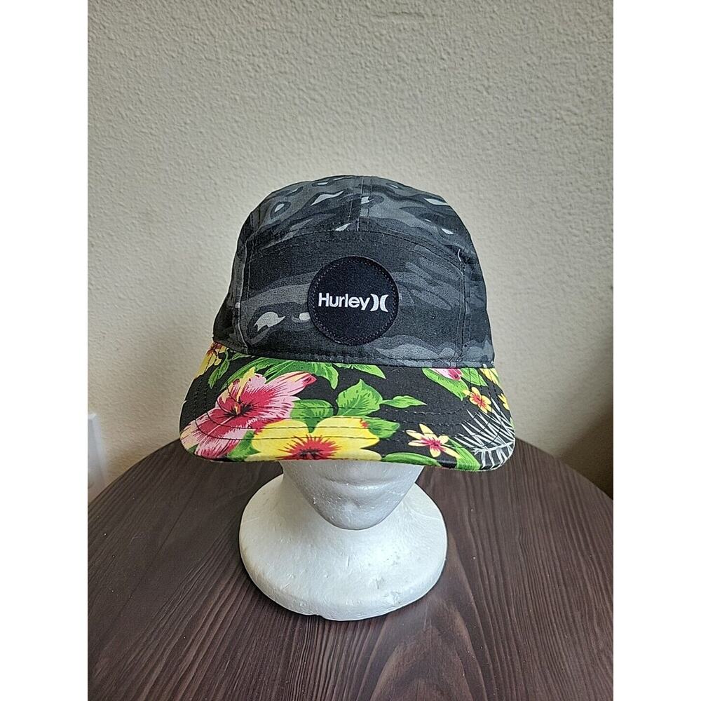 Hurley 5 Panel Hat Hawaiian Floral Cotton Adjustable
